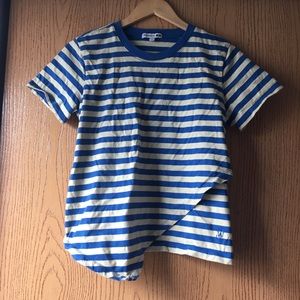 Striped Uniqlo JW Anderson Asymmetrical T-Shirt